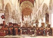 BERCKHEYDE, Gerrit Adriaensz. The Interior of the Grote Kerk (St Bavo) at Haarlem oil painting on canvas